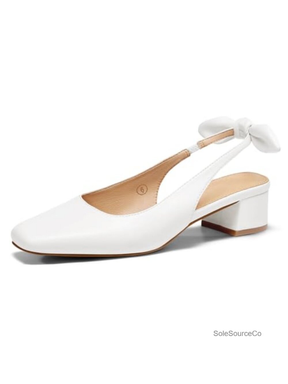 Slingback Bow Pumps, Chunky Low Heel Dress Shoes for Women Wedding Party